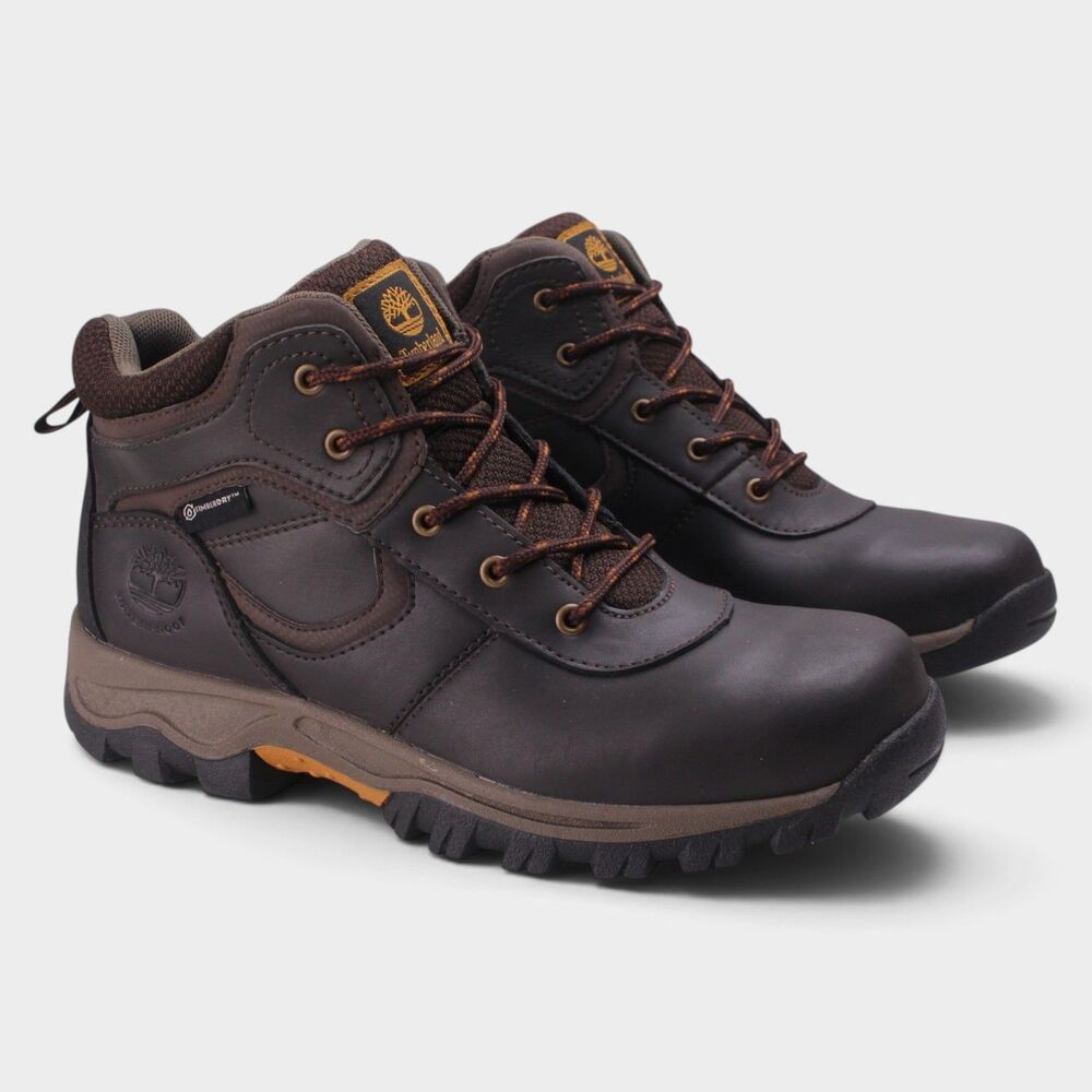 Timberland Mt Maddsen Waterproof Hiking Boots Kids Size 5 Brown Leather